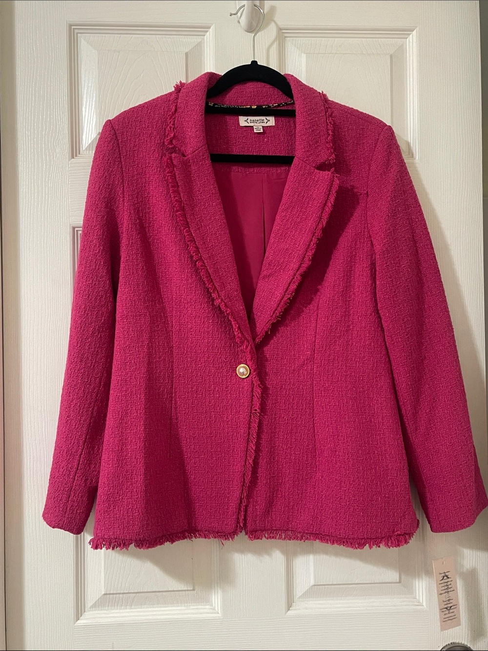 NWT Nanette Lepore Pink One-Button Blazer
